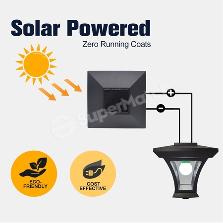Solar Powered Garden Lamp Post Waterproof Outdoor Yard Standing Light