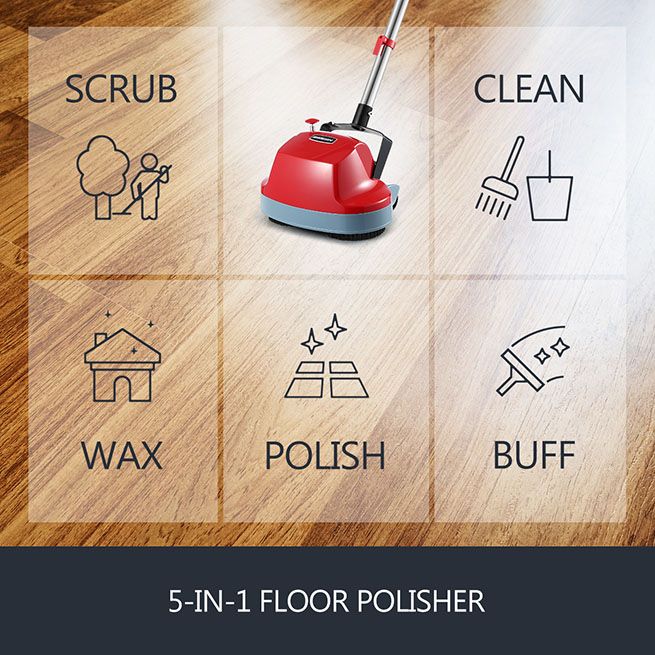 5 in 1 Floor Polisher Timber Carpet Tile Cleaning Wax Scrubber Buffer Cleaner