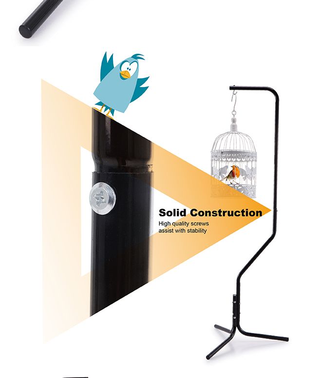 Bird Cage Hanger Stand - Black Iron Tube Frame 162cm in Height